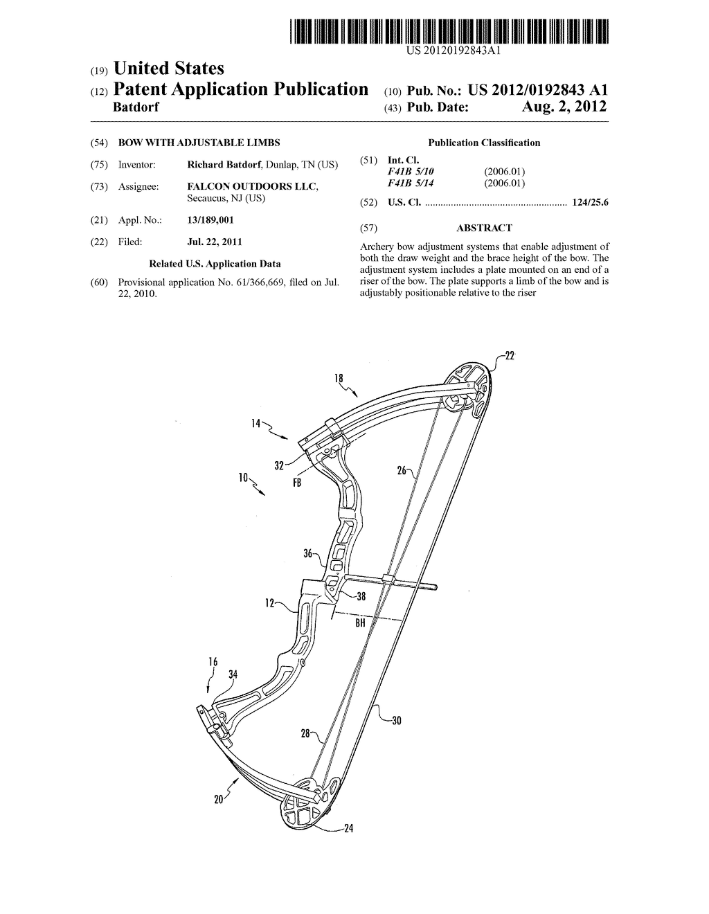 BOW WITH ADJUSTABLE LIMBS - diagram, schematic, and image 01