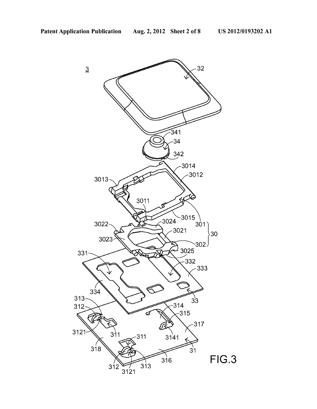 KEY STRUCTURE OF KEYBOARD DEVICE - diagram, schematic, and image 03