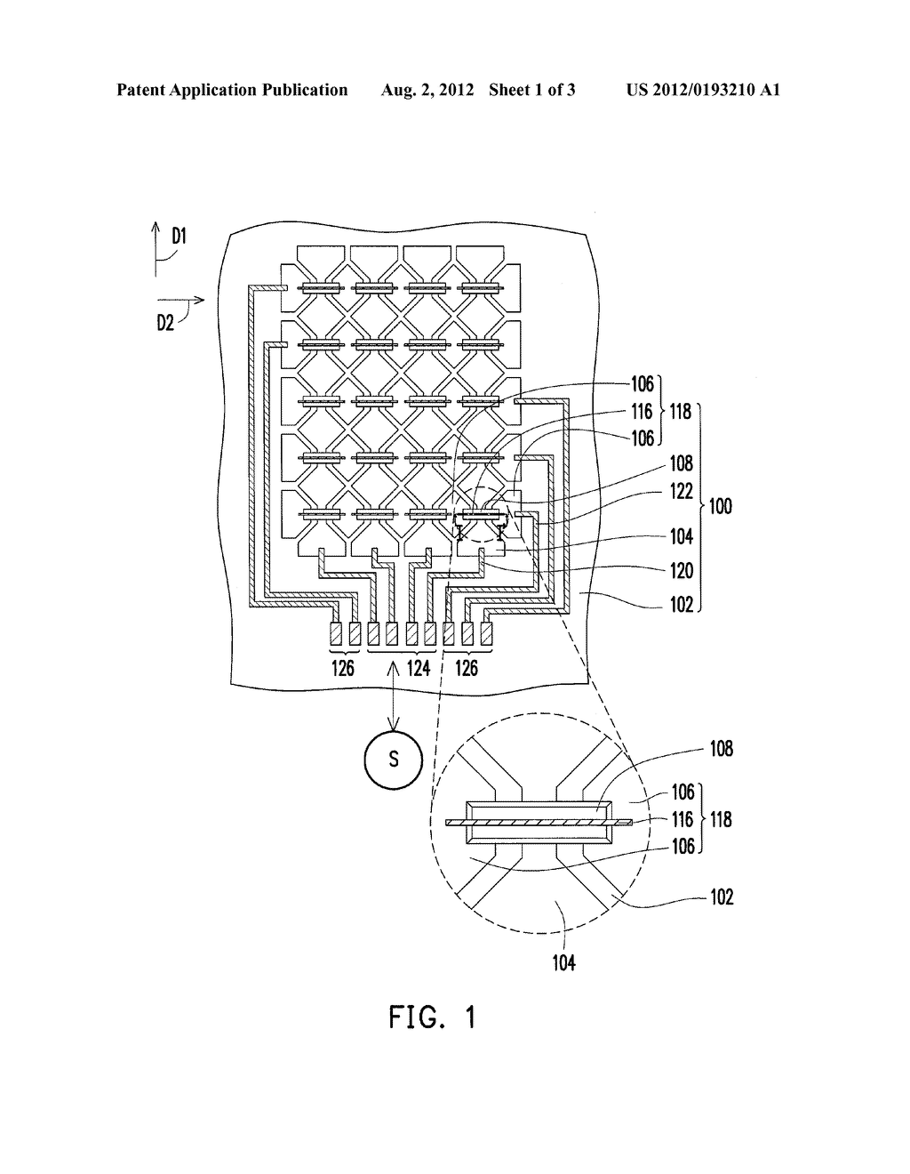 PROJECTIVE CAPACITIVE TOUCH SENSOR STRUCTURE AND FABRICATING METHOD     THEREOF - diagram, schematic, and image 02