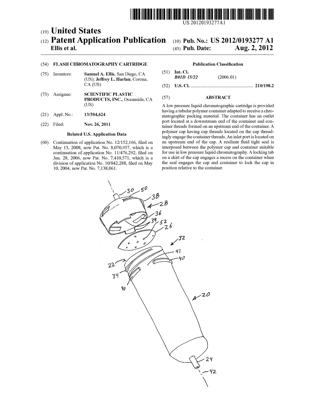 FLASH CHROMATOGRAPHY CARTRIDGE - diagram, schematic, and image 01