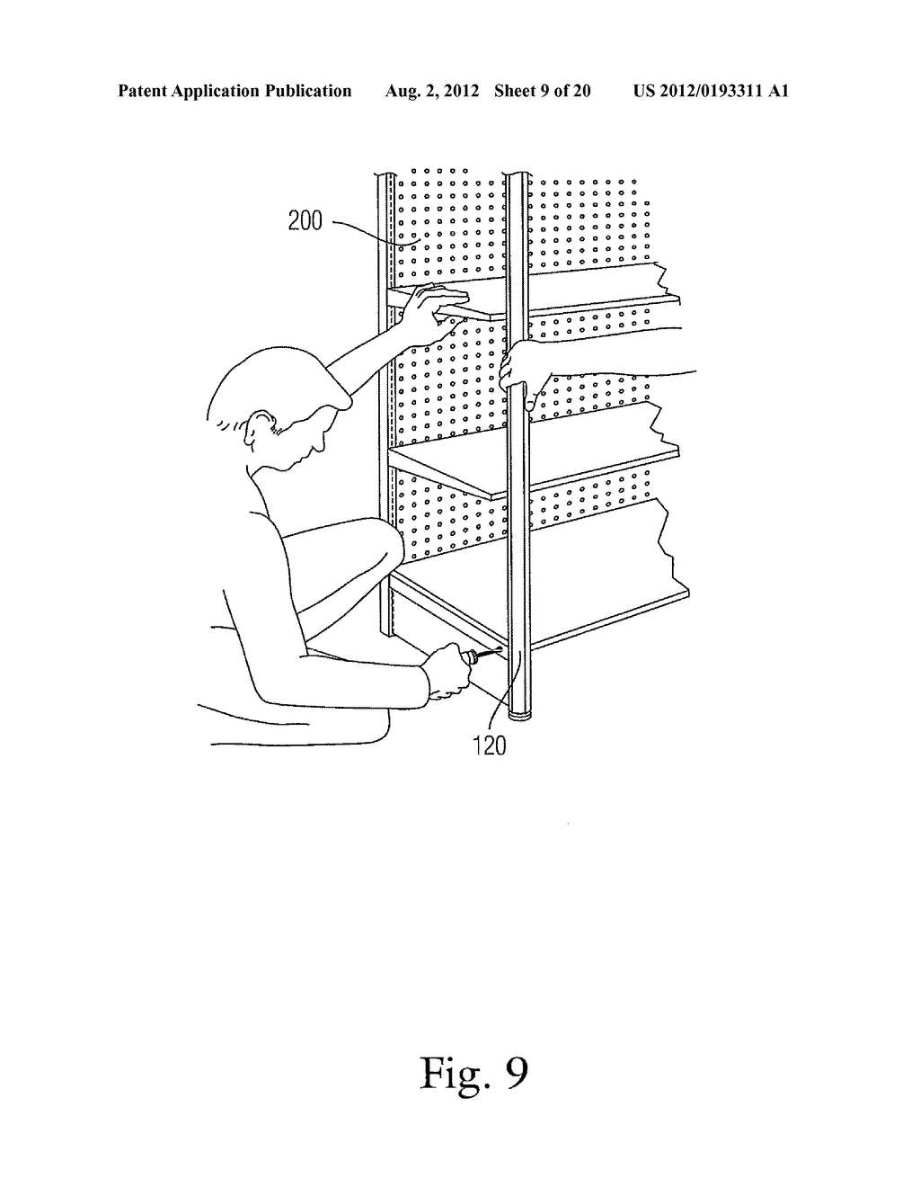 AISLE VIOLATING DISPLAY FOR ADORNING RETAIL SHELVING SYSTEMS - diagram, schematic, and image 10