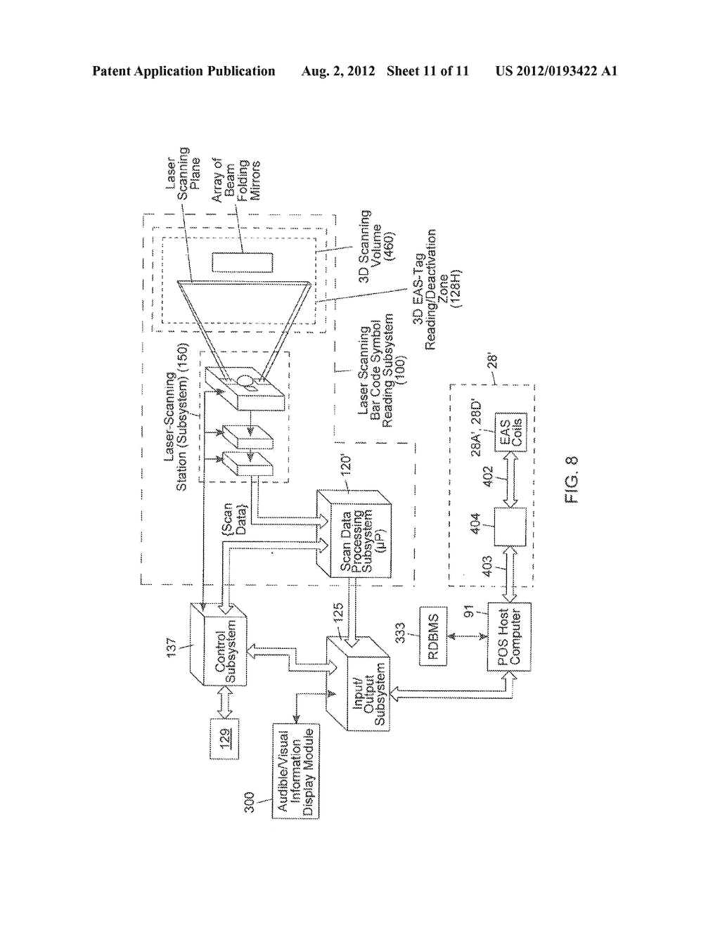 BAR CODE SYMBOL READING SYSTEM EMPLOYING EAS-ENABLING FACEPLATE BEZEL - diagram, schematic, and image 12