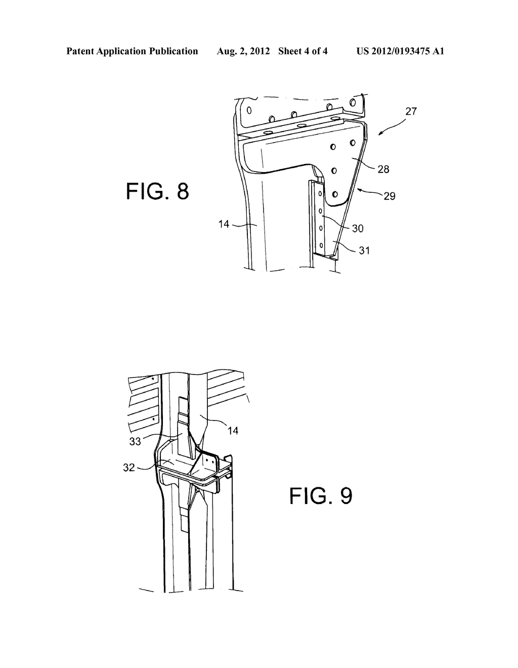 CONNECTOR FOR STIFFENING FRAMES BETWEEN AN AIRCRAFT FUSELAGE AND A WING     BOX - diagram, schematic, and image 05