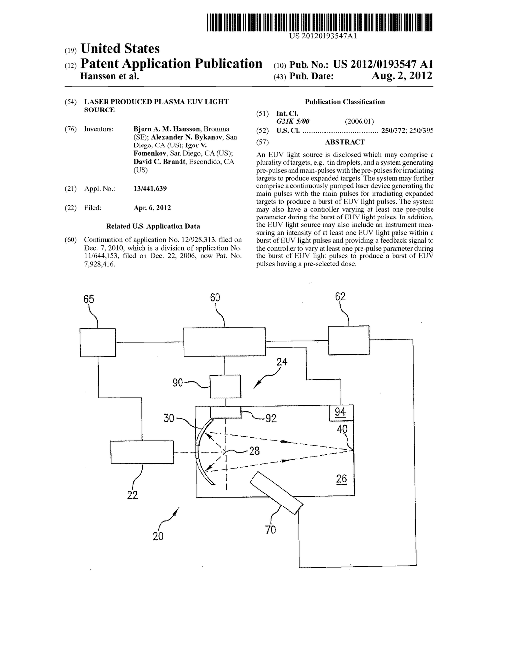 LASER PRODUCED PLASMA EUV LIGHT SOURCE - diagram, schematic, and image 01