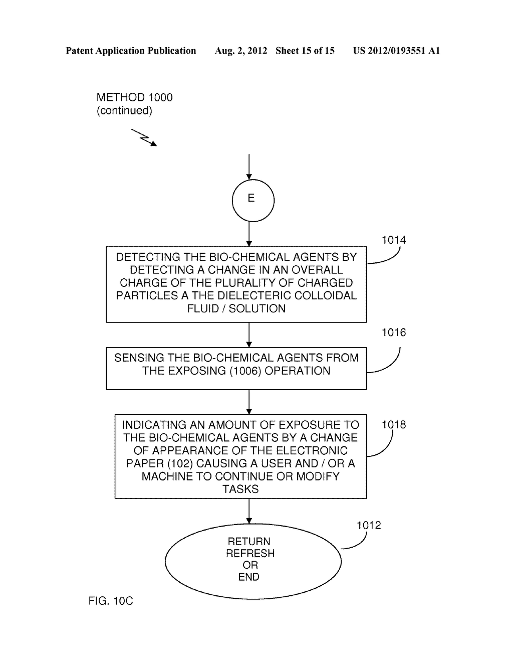 APPARATUS SYSTEMS AND METHODS OF SENSING CHEMICAL BIO-CHEMICAL AND     RADIOLOGICAL AGENTS USING ELECTROPHORETIC DISPLAYS - diagram, schematic, and image 16