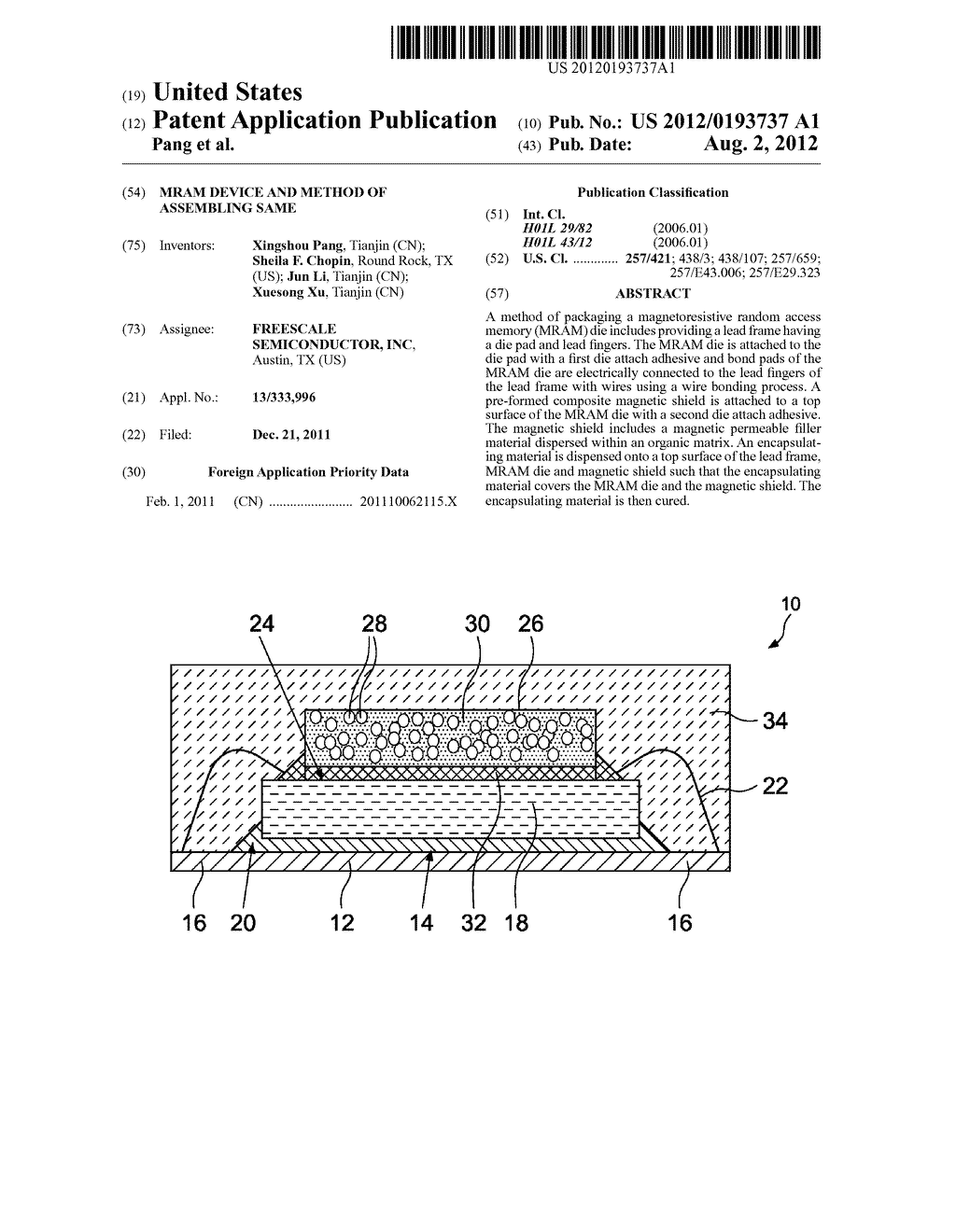 MRAM DEVICE AND METHOD OF ASSEMBLING SAME - diagram, schematic, and image 01