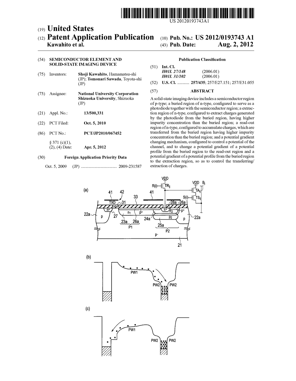 SEMICONDUCTOR ELEMENT AND SOLID-STATE IMAGING DEVICE - diagram, schematic, and image 01