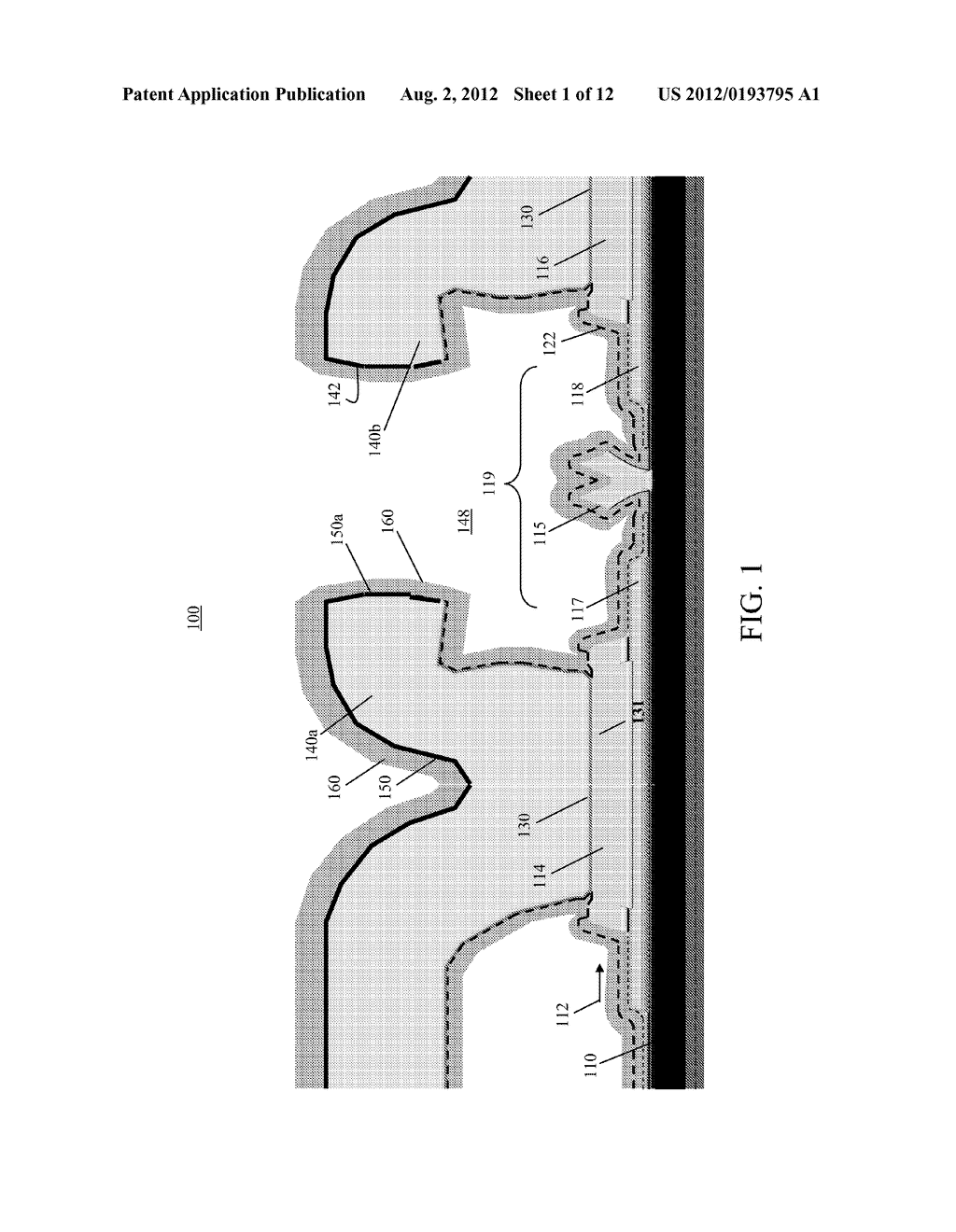 SEMICONDUCTOR DEVICE HAVING AN AIRBRIDGE AND METHOD OF FABRICATING THE     SAME - diagram, schematic, and image 02