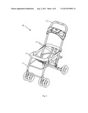 STROLLER WITH A RECEIVING FRAME AND SUPPORT STRAPS FOR RECEIVING CAR SEATS diagram and image