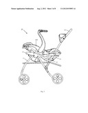 STROLLER WITH A RECEIVING FRAME AND SUPPORT STRAPS FOR RECEIVING CAR SEATS diagram and image