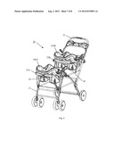 STROLLER WITH A RECEIVING FRAME AND SUPPORT STRAPS FOR RECEIVING CAR SEATS diagram and image