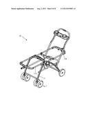 STROLLER WITH A RECEIVING FRAME AND SUPPORT STRAPS FOR RECEIVING CAR SEATS diagram and image