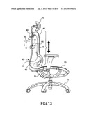 DEVICE FOR ADJUSTING THE HEIGHT OF THE BACKREST OF AN OFFICE CHAIR diagram and image