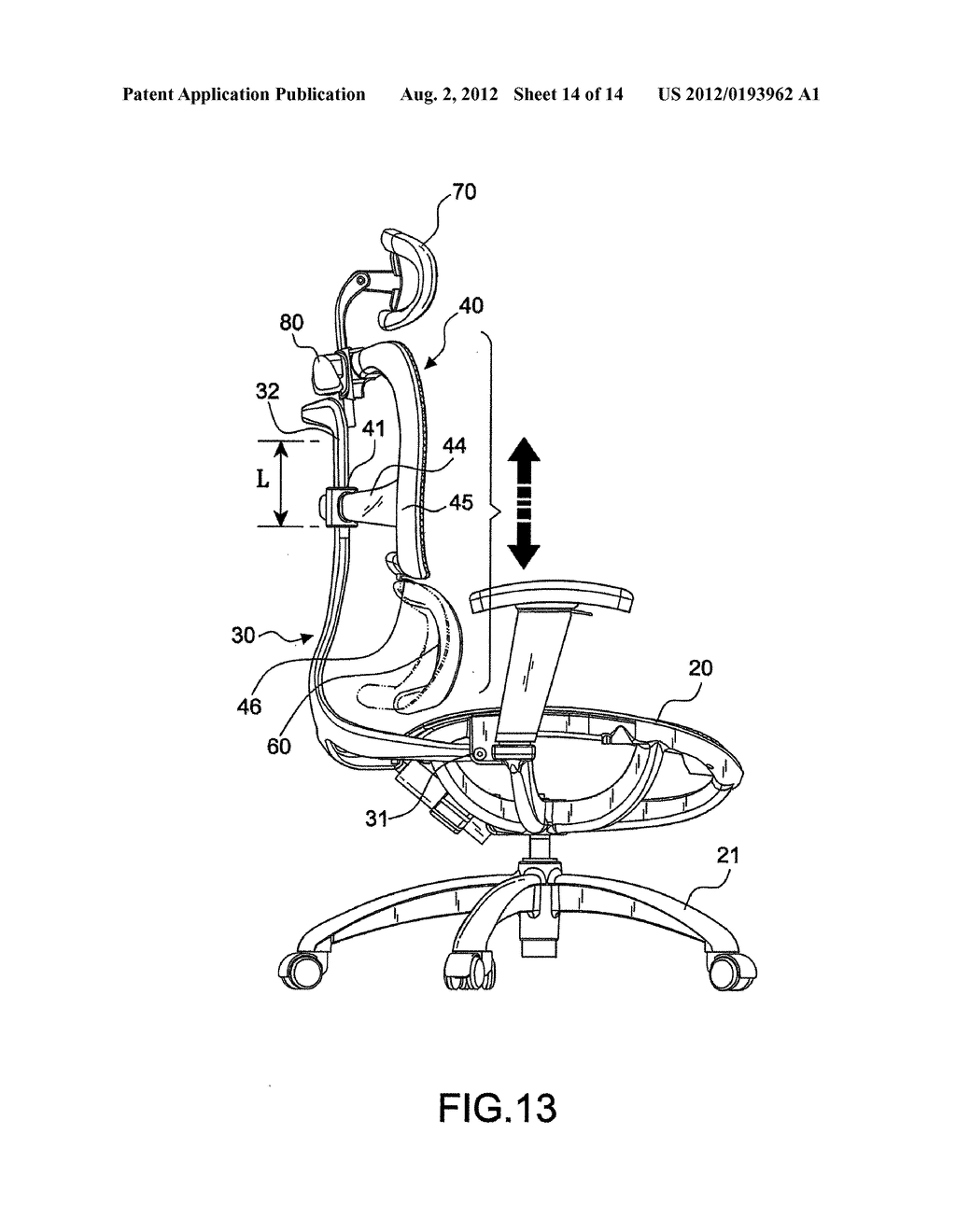 DEVICE FOR ADJUSTING THE HEIGHT OF THE BACKREST OF AN OFFICE CHAIR - diagram, schematic, and image 15