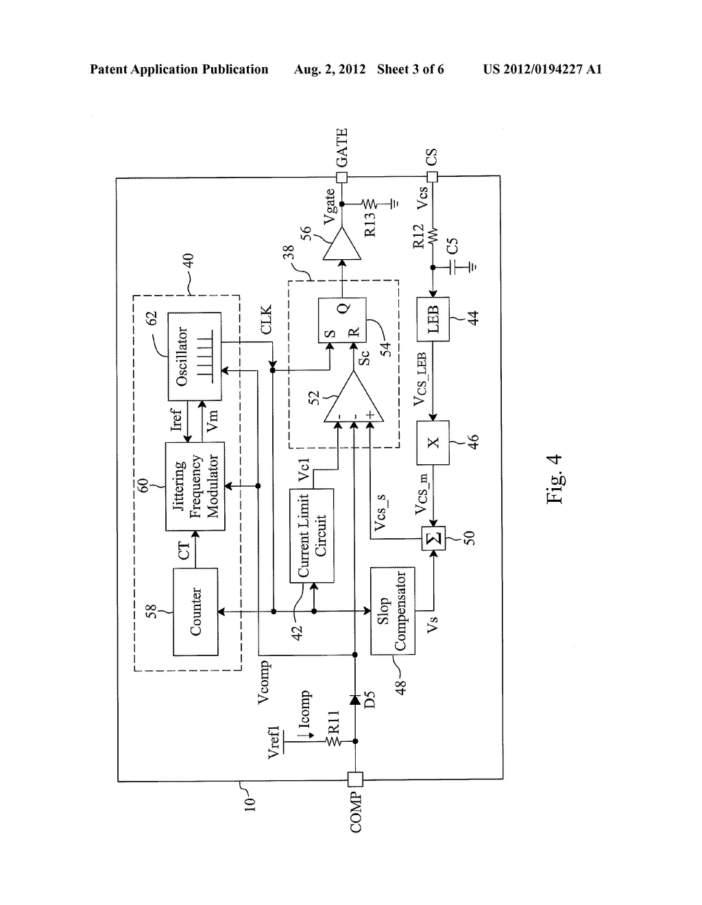 JITTERING FREQUENCY CONTROL CIRCUIT AND METHOD FOR A SWITCHING MODE POWER     SUPPLY - diagram, schematic, and image 04