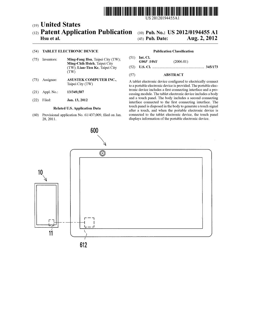 TABLET ELECTRONIC DEVICE - diagram, schematic, and image 01