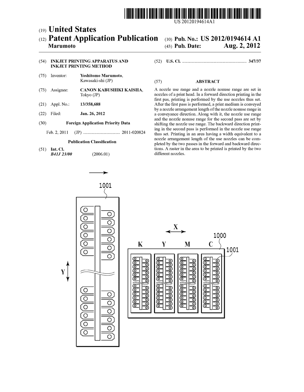 INKJET PRINTING APPARATUS AND INKJET PRINTING METHOD - diagram, schematic, and image 01