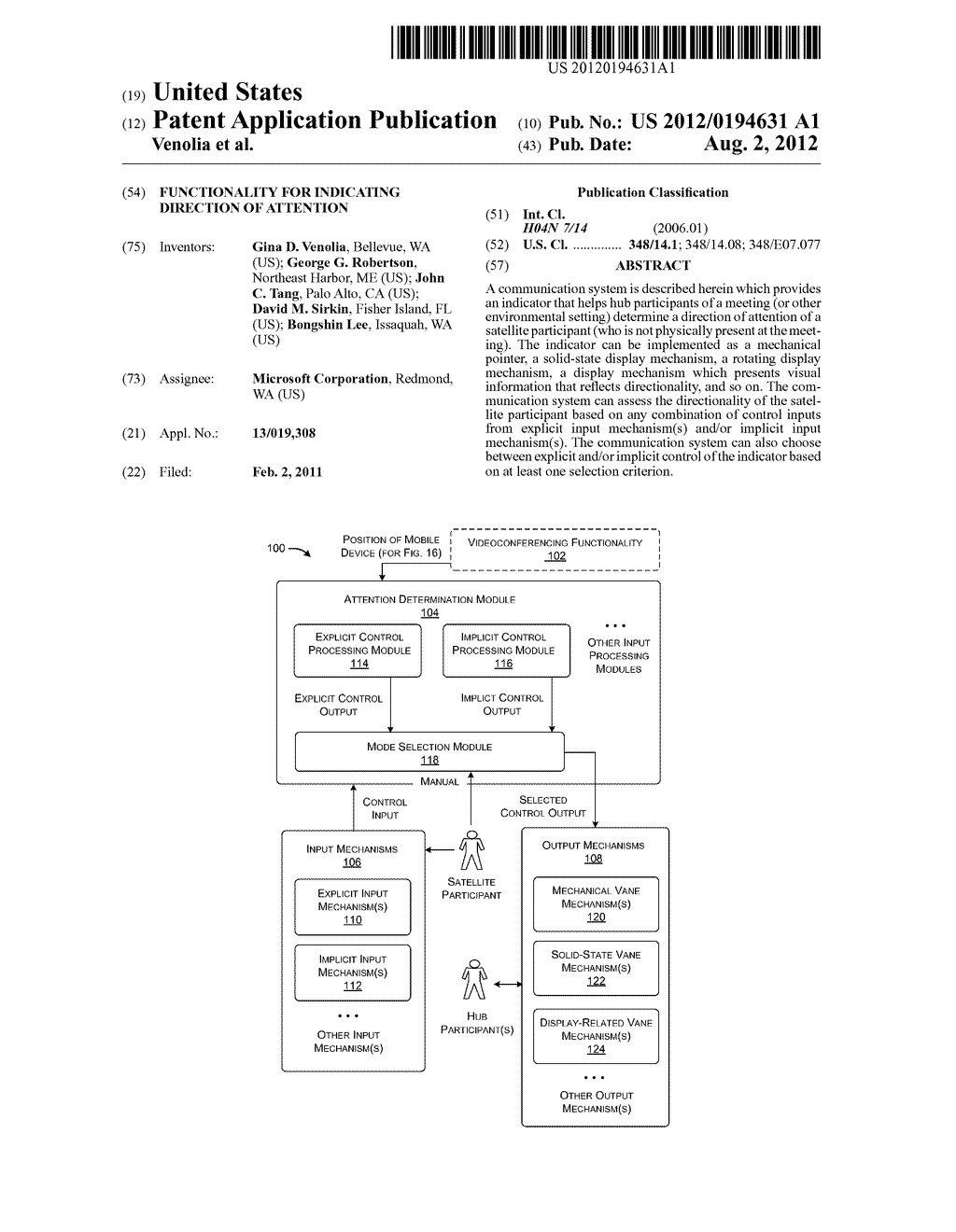 FUNCTIONALITY FOR INDICATING DIRECTION OF ATTENTION - diagram, schematic, and image 01