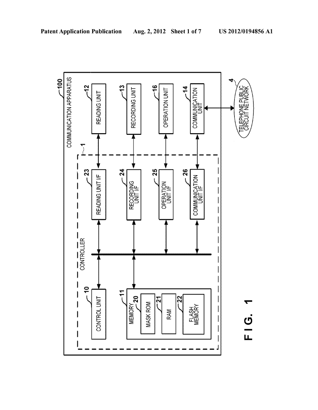 FACSIMILE COMMUNICATION APPARATUS AND CONTROL METHOD THEREOF - diagram, schematic, and image 02