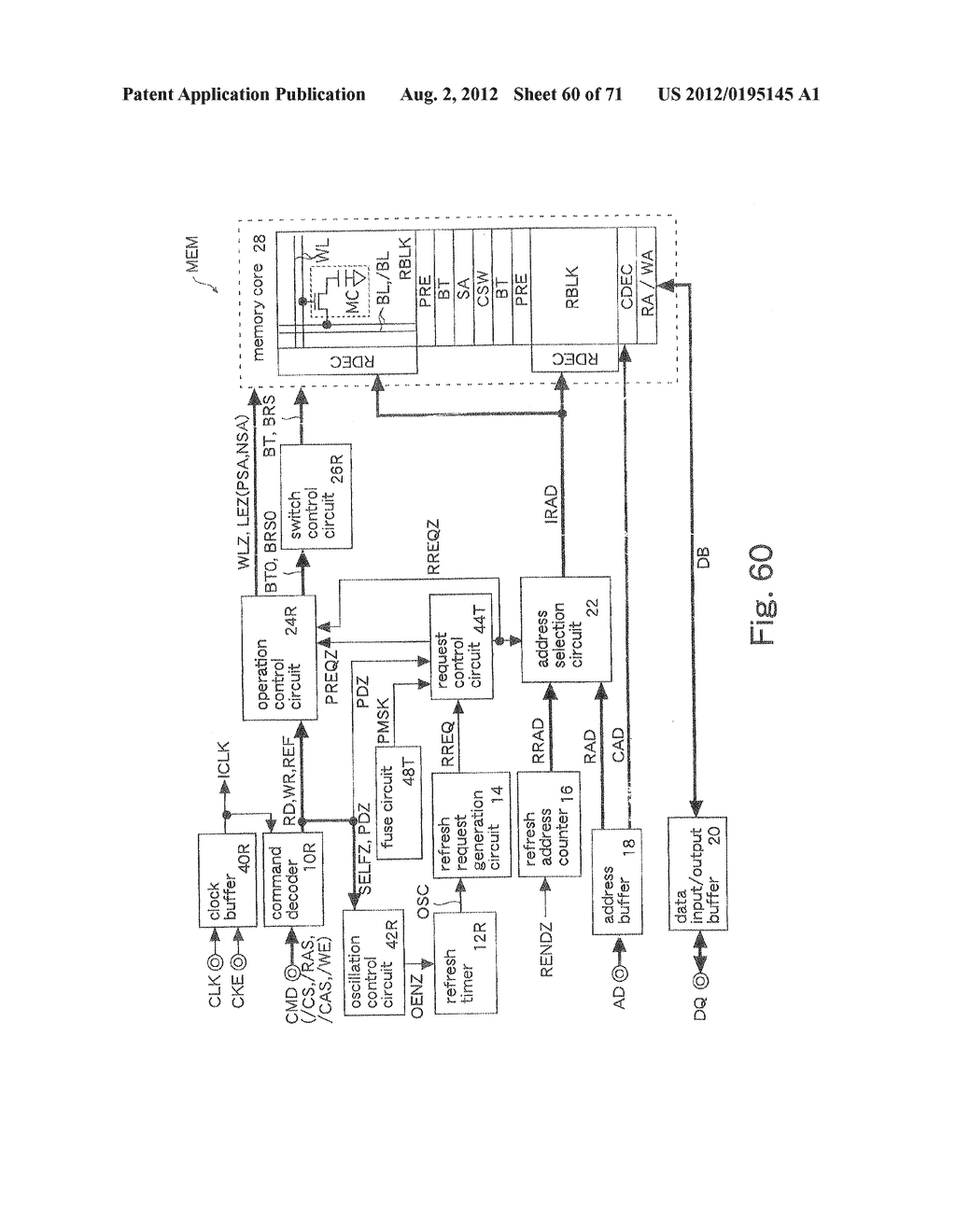 SEMICONDUCTOR MEMORY FOR DISCONNECTING A BIT LINE FROM A SENSE AMPLIFIER     IN A STANDBY PERIOD AND MEMORY SYSTEM INCLUDING THE SEMICONDUCTOR MEMORY - diagram, schematic, and image 61