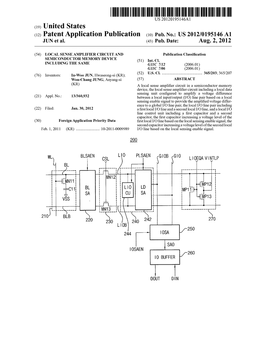 LOCAL SENSE AMPLIFIER CIRCUIT AND SEMICONDUCTOR MEMORY DEVICE INCLUDING     THE SAME - diagram, schematic, and image 01