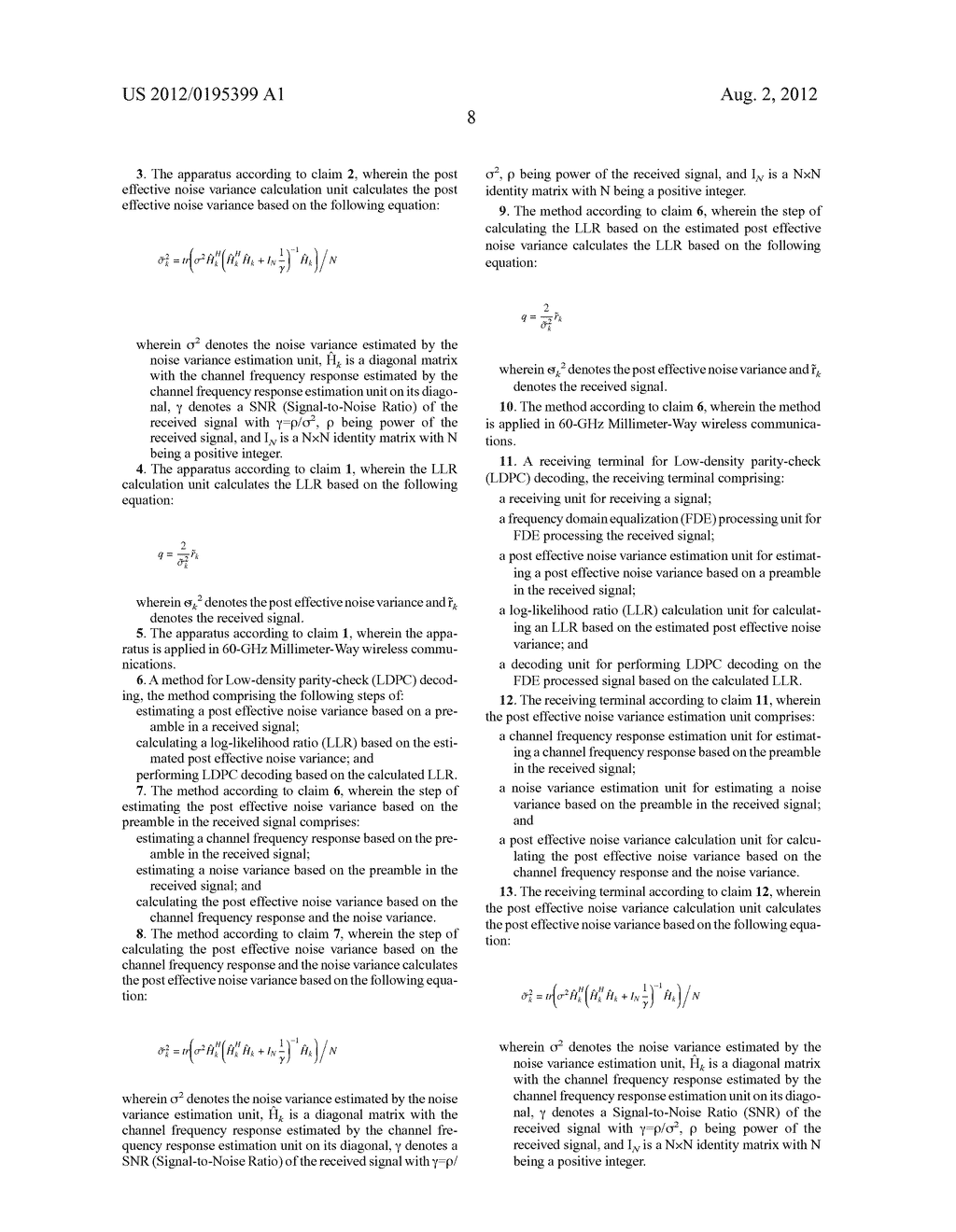 APPARATUS, METHOD AND RECEIVING TERMINAL FOR LDPC DECODING - diagram, schematic, and image 14