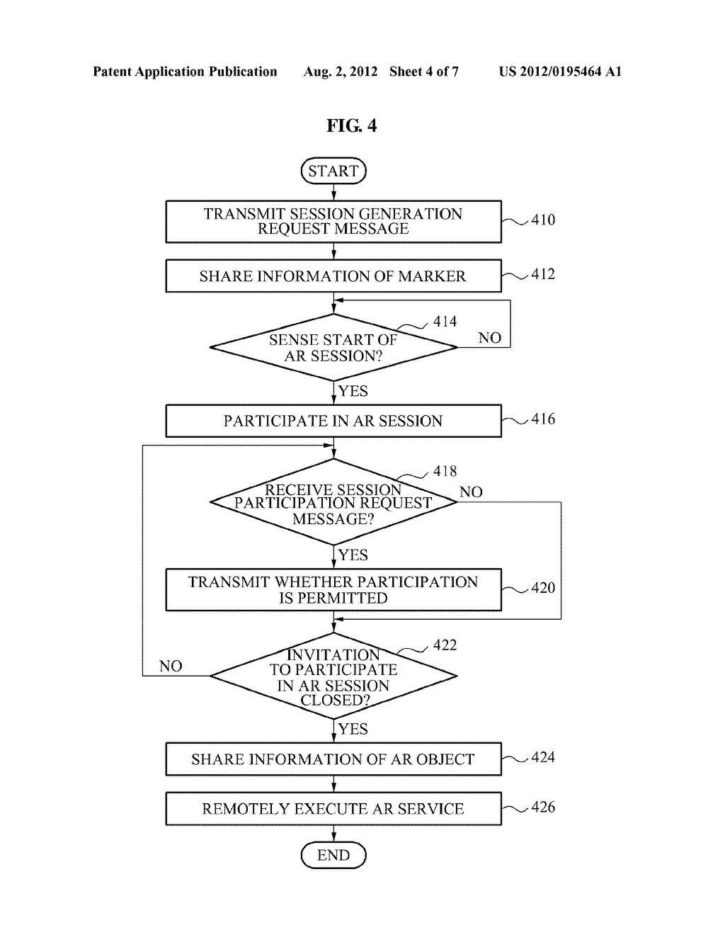 AUGMENTED REALITY SYSTEM AND METHOD FOR REMOTELY SHARING AUGMENTED REALITY     SERVICE - diagram, schematic, and image 05