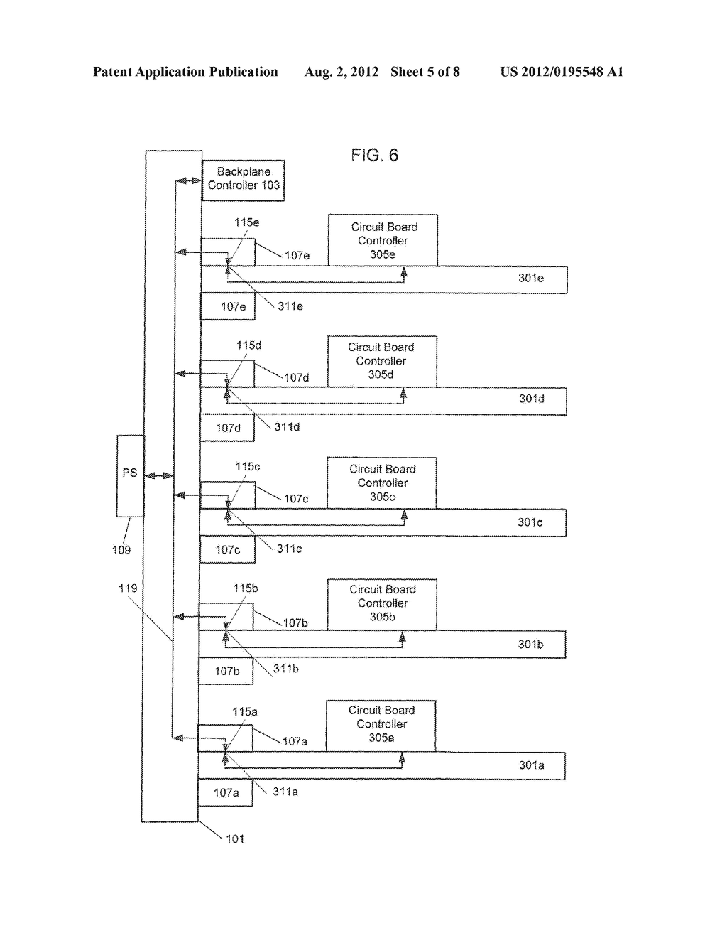 BACKPLANES INCLUDING OPTICAL BYPASS SWITCHES, AND RELATED CIRCUIT BOARDS,     COMPUTING SYSTEMS, BYPASS SWITCHES, AND METHODS - diagram, schematic, and image 06