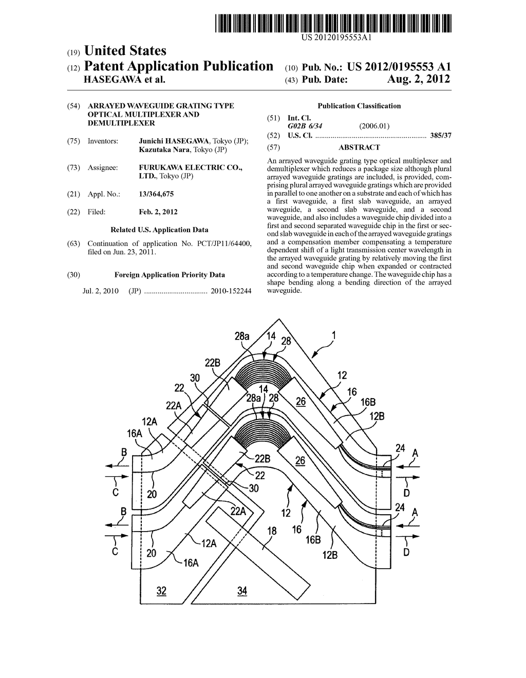 ARRAYED WAVEGUIDE GRATING TYPE OPTICAL MULTIPLEXER AND DEMULTIPLEXER - diagram, schematic, and image 01