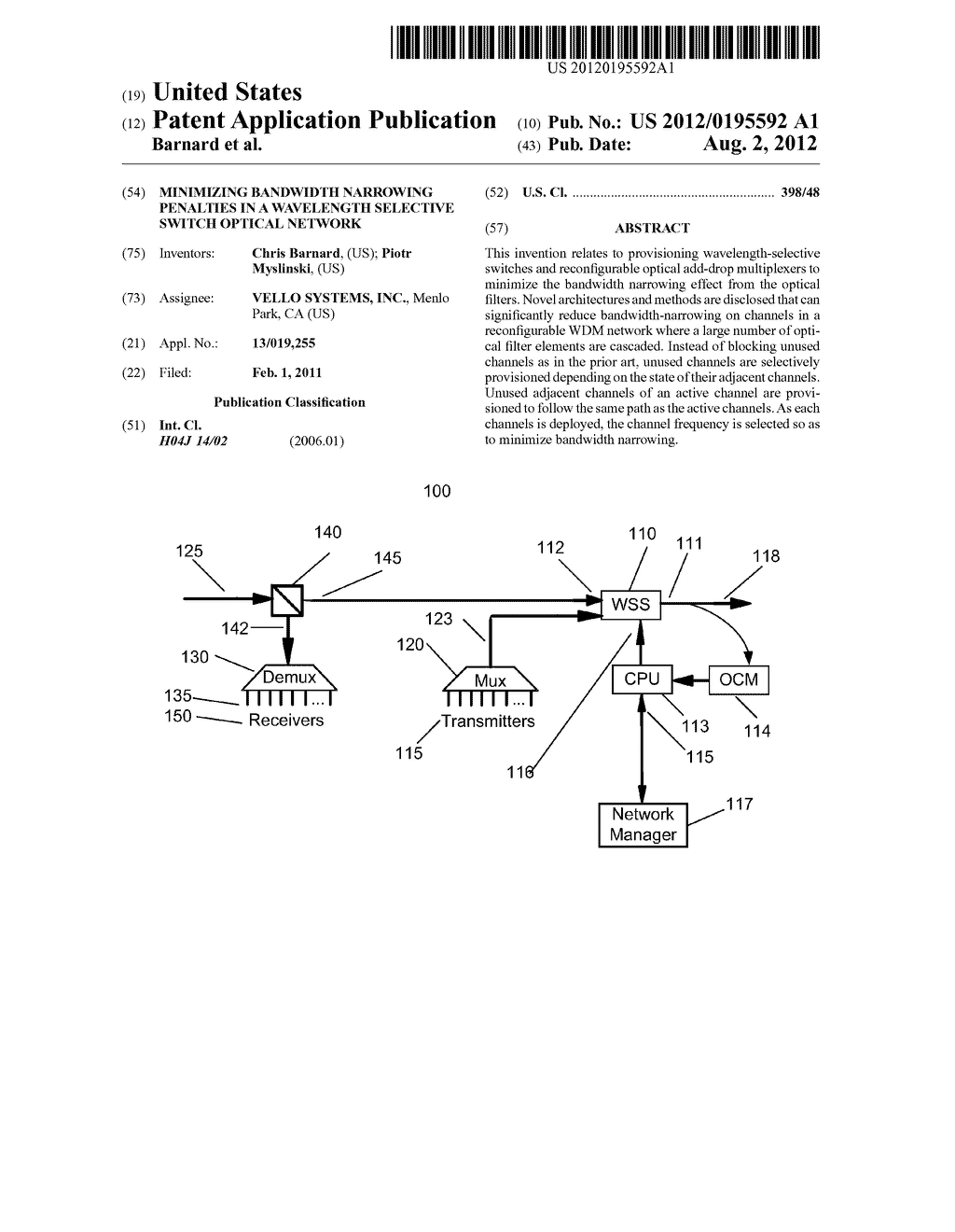 Minimizing Bandwidth Narrowing Penalties in a Wavelength Selective Switch     Optical Network - diagram, schematic, and image 01