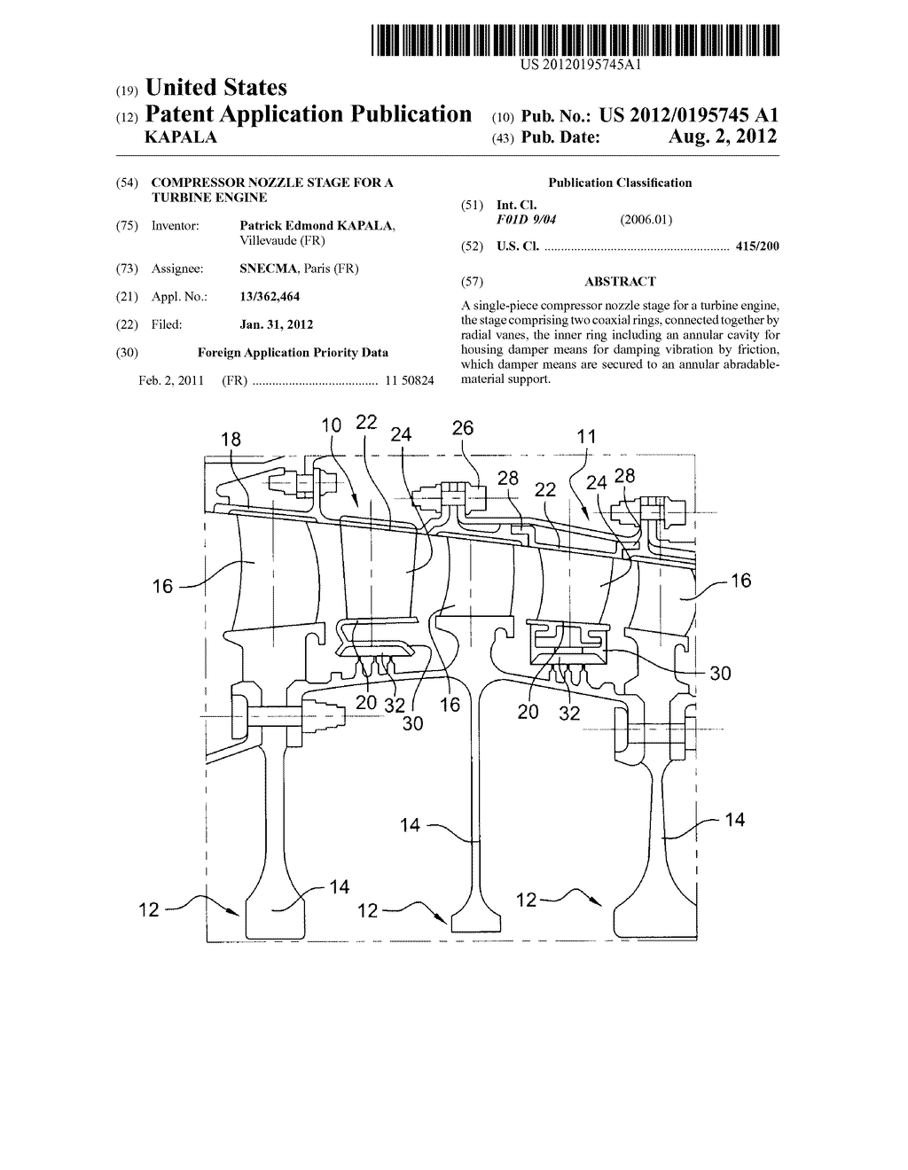  COMPRESSOR NOZZLE STAGE FOR A TURBINE ENGINE - diagram, schematic, and image 01