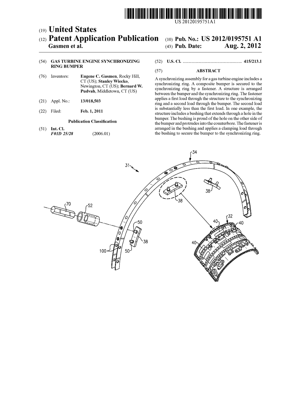 GAS TURBINE ENGINE SYNCHRONIZING RING BUMPER - diagram, schematic, and image 01