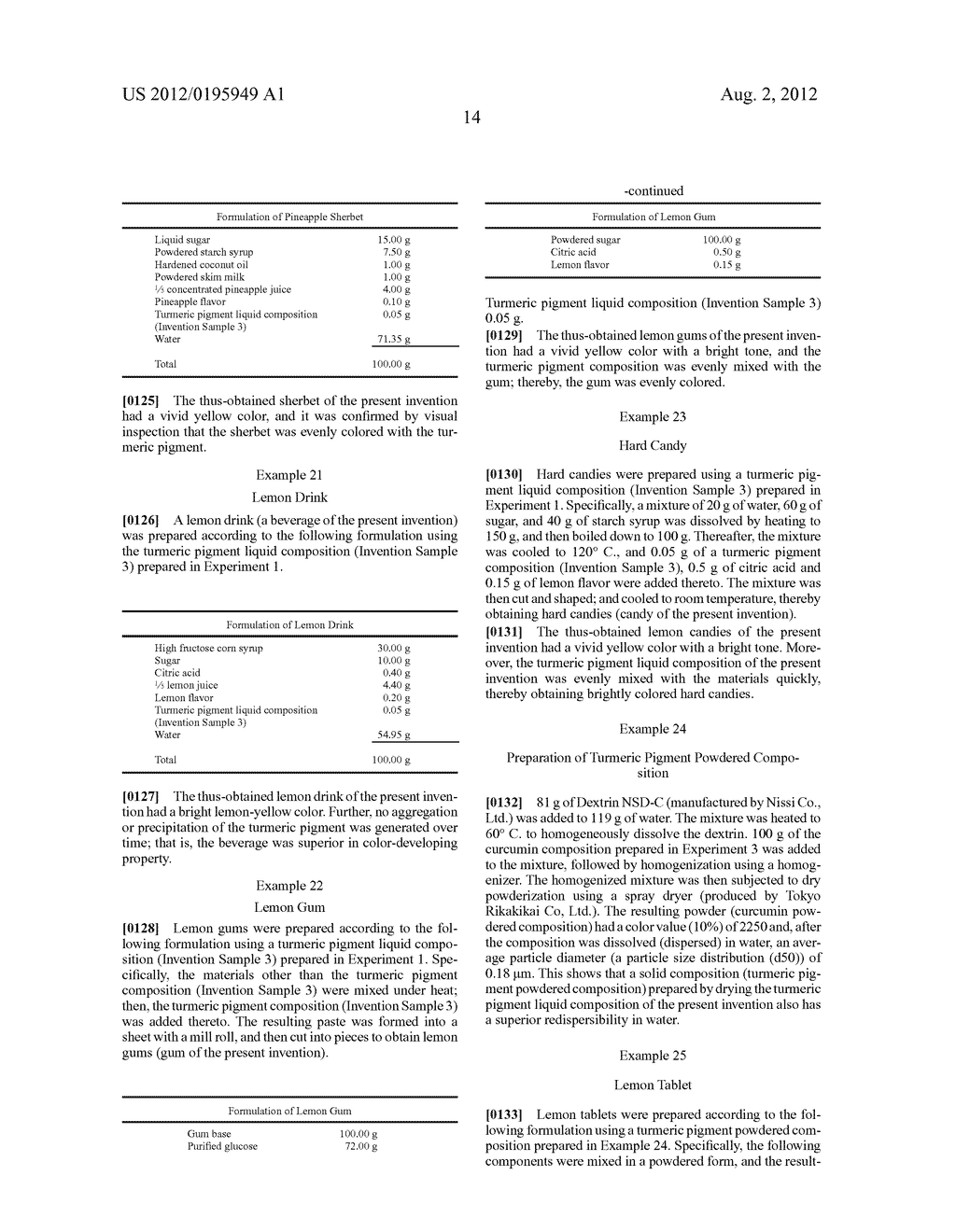 TURMERIC PIGMENT COMPOSITION AND METHOD FOR PREPARING SAME - diagram, schematic, and image 20