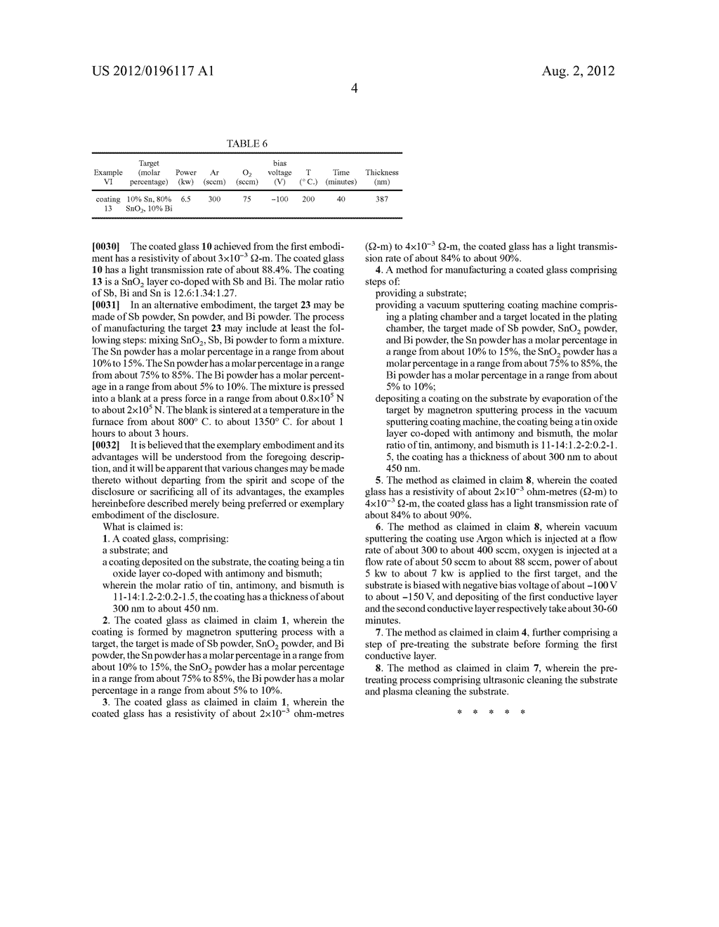 COATED GLASS AND METHOD FOR MAKING THE SAME - diagram, schematic, and image 07