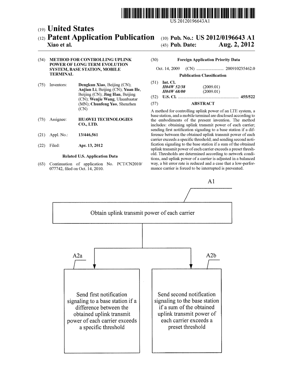 METHOD FOR CONTROLLING UPLINK POWER OF LONG TERM EVOLUTION SYSTEM, BASE     STATION, MOBILE TERMINAL - diagram, schematic, and image 01