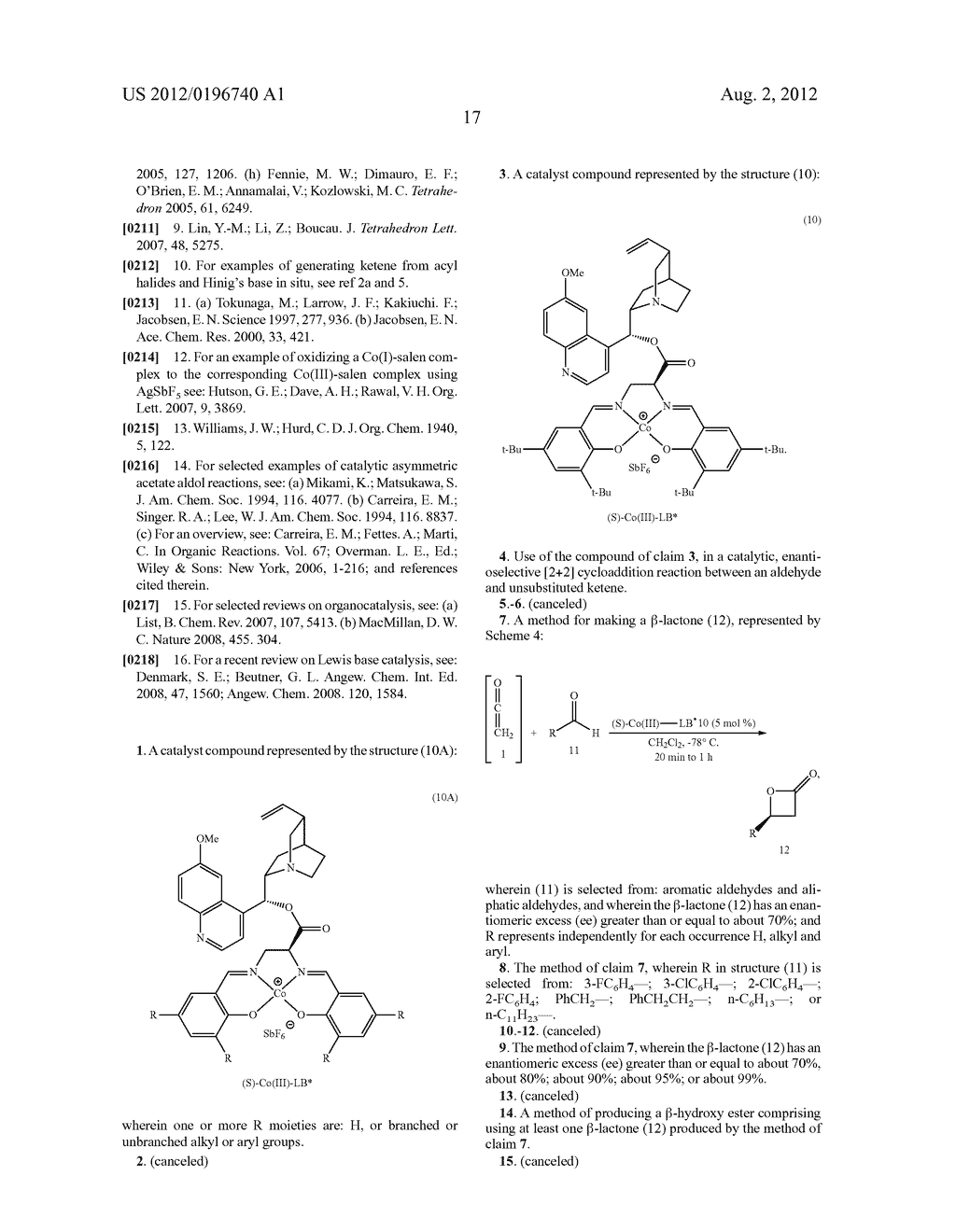 Process for Producing Optically Pure beta-Lactones from Aldehydes and     Compositions Produced Thereby - diagram, schematic, and image 26