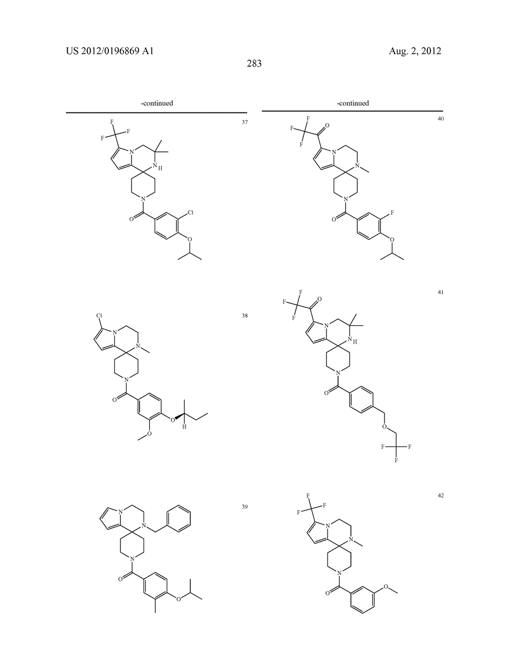 PYRROLOPYRAZINE-SPIROCYCLIC PIPERIDINE AMIDES AS MODULATORS OF ION     CHANNELS - diagram, schematic, and image 284