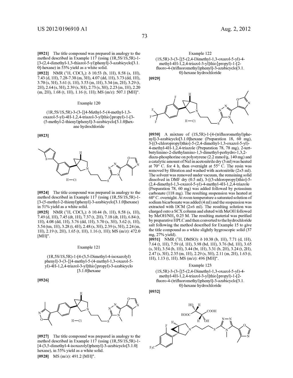 USE OF AZABICYCLO HEXANE DERIVATIVES - diagram, schematic, and image 74