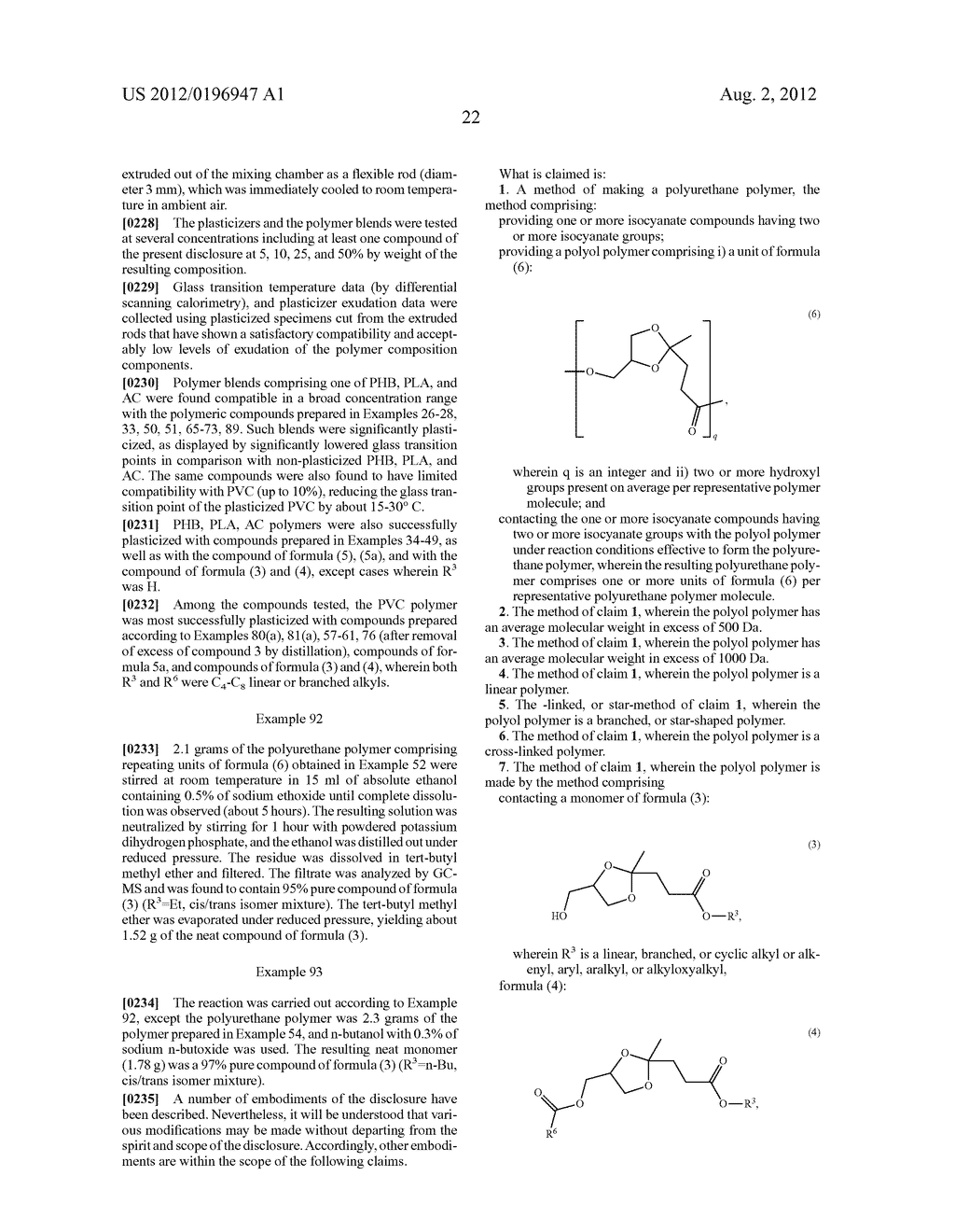 GLYCEROL LEVULINATE KETALS AND THEIR USE IN THE MANUFACTURE OF     POLYURETHANES, AND POLYURETHANES FORMED THEREFROM - diagram, schematic, and image 27