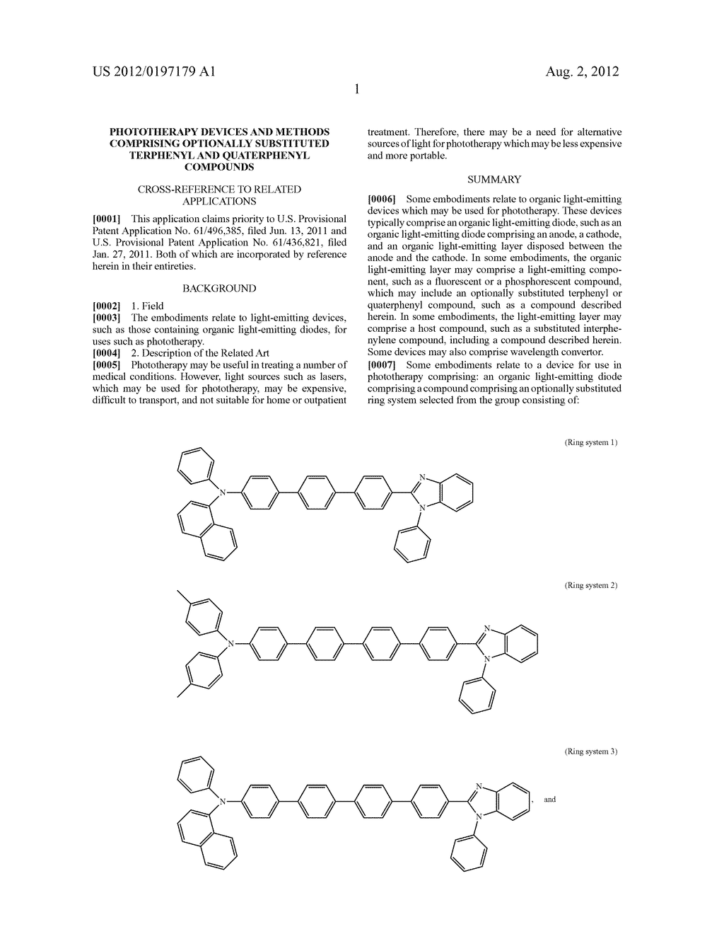 PHOTOTHERAPY DEVICES AND METHODS COMPRISING OPTIONALLY SUBSTITUTED     TERPHENYL AND QUATERPHENYL COMPOUNDS - diagram, schematic, and image 13