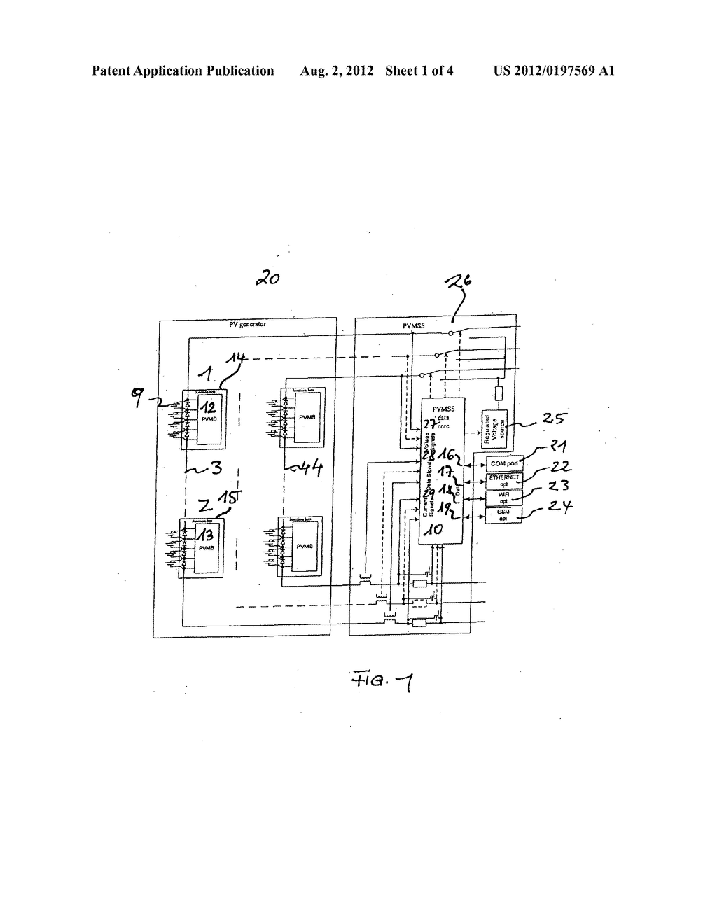 METHOD FOR MONITORING INDIVIDUAL PHOTOVOLTAIC MODULES IN AN ARRANGEMENT     THAT COMPRISES SEVERAL PHOTOVOLTAIC MODULES AND DEVICE FOR PERFORMING     SAID METHOD - diagram, schematic, and image 02