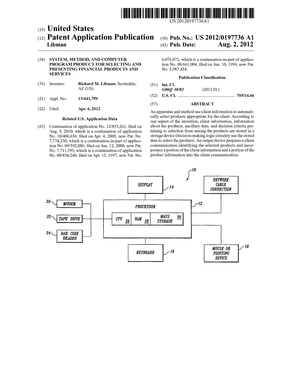 System, method, and computer program product for selecting and presenting     financial products and services - diagram, schematic, and image 01