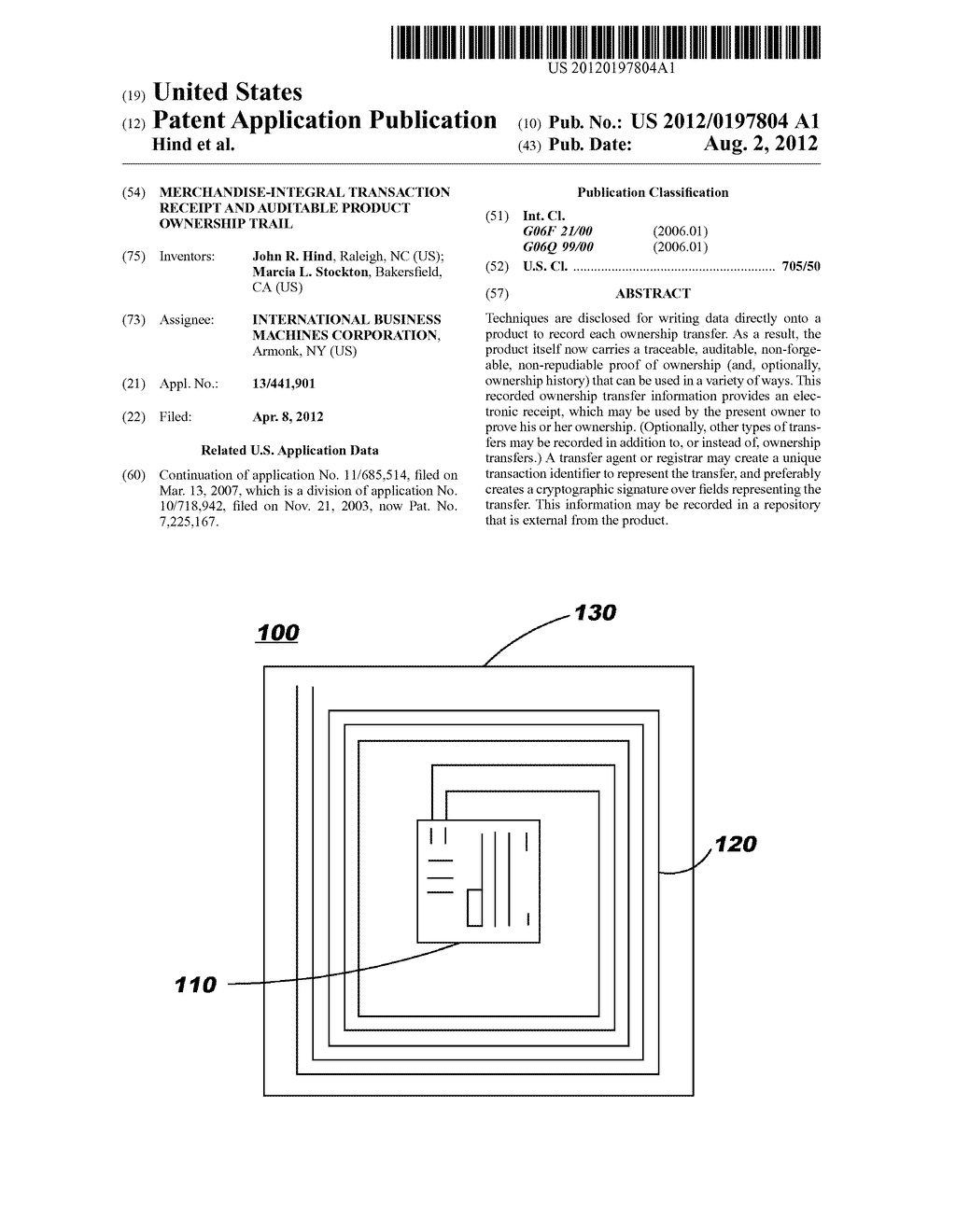 Merchandise-Integral Transaction Receipt and Auditable Product Ownership     Trail - diagram, schematic, and image 01