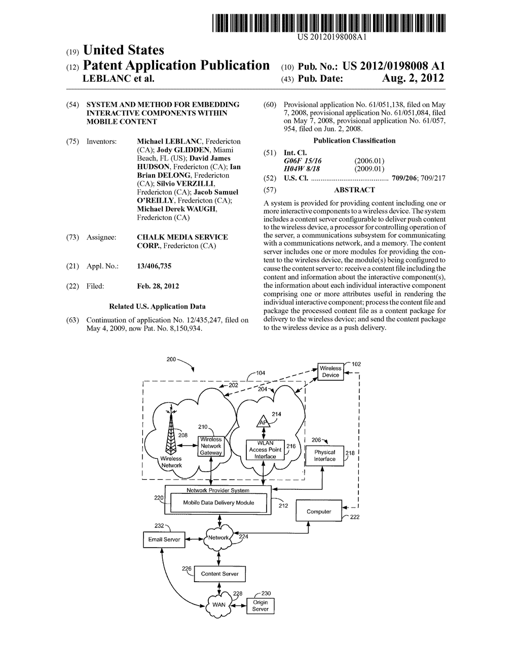 SYSTEM AND METHOD FOR EMBEDDING INTERACTIVE COMPONENTS WITHIN MOBILE     CONTENT - diagram, schematic, and image 01