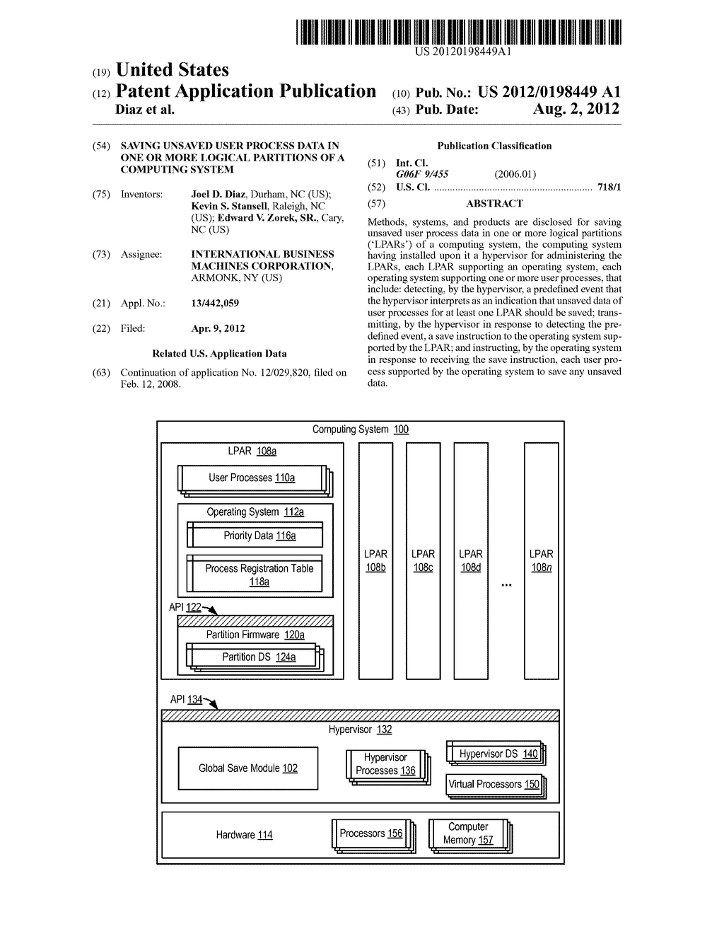 Saving Unsaved User Process Data In One Or More Logical Partitions Of A     Computing System - diagram, schematic, and image 01