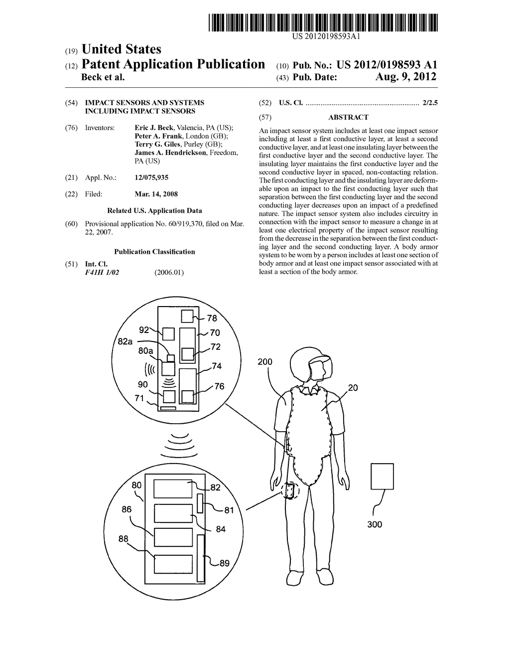 Impact sensors and systems including impact sensors - diagram, schematic, and image 01