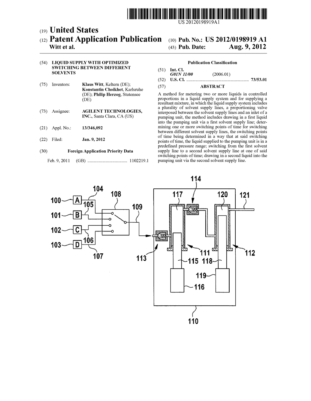 LIQUID SUPPLY WITH OPTIMIZED SWITCHING BETWEEN DIFFERENT SOLVENTS - diagram, schematic, and image 01