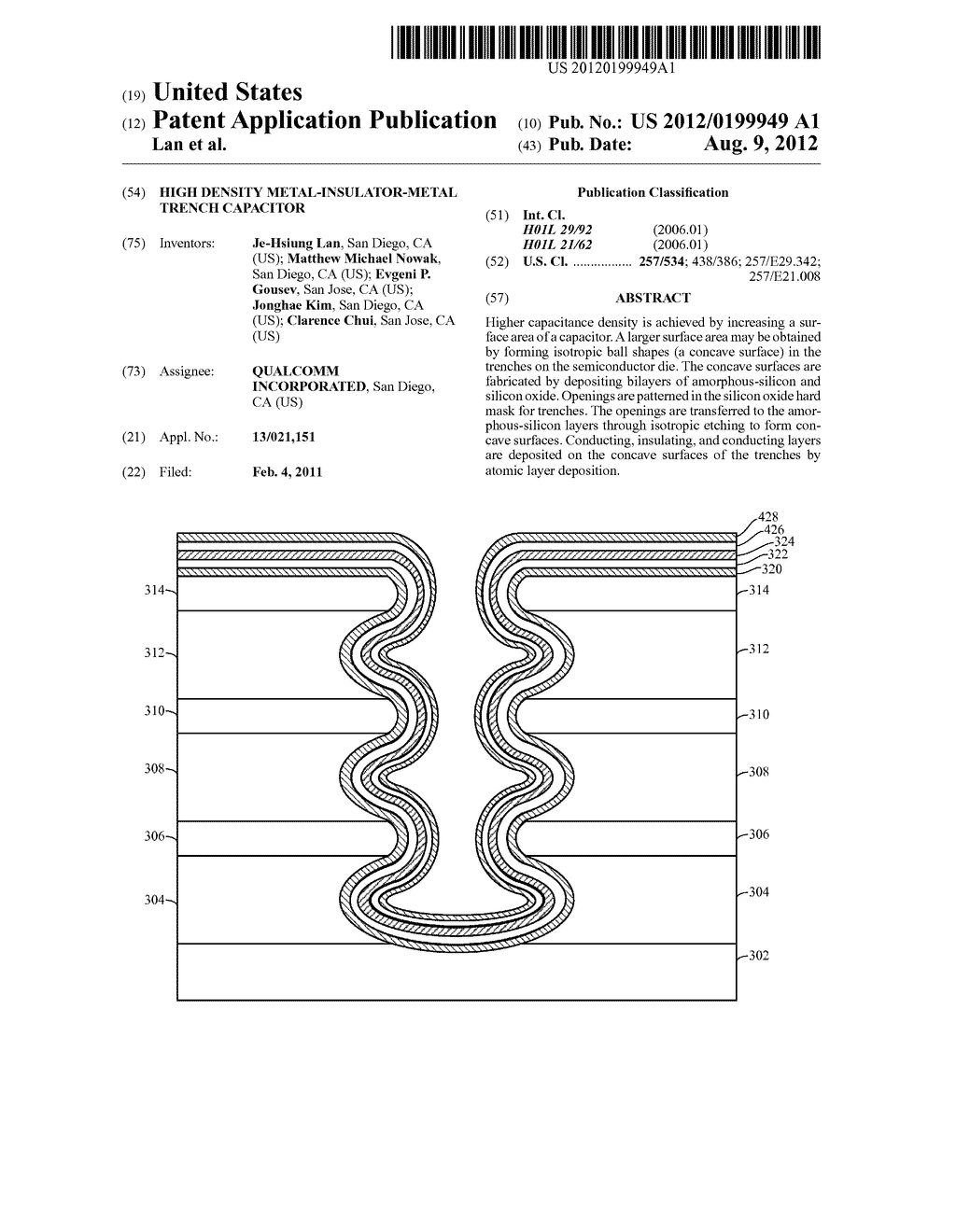 High Density Metal-Insulator-Metal Trench Capacitor - diagram, schematic, and image 01