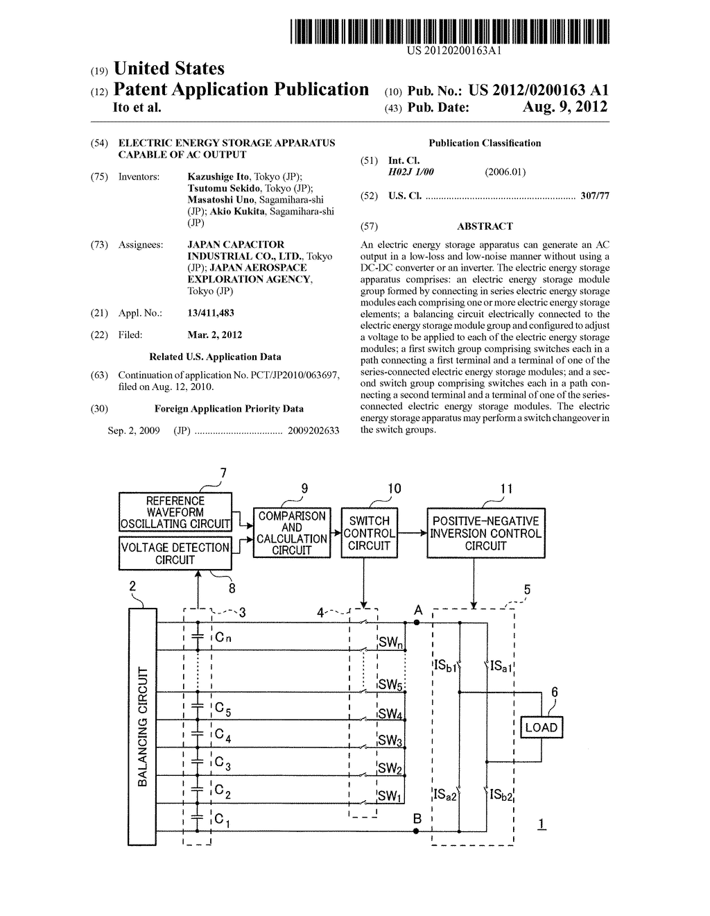 ELECTRIC ENERGY STORAGE APPARATUS CAPABLE OF AC OUTPUT - diagram, schematic, and image 01