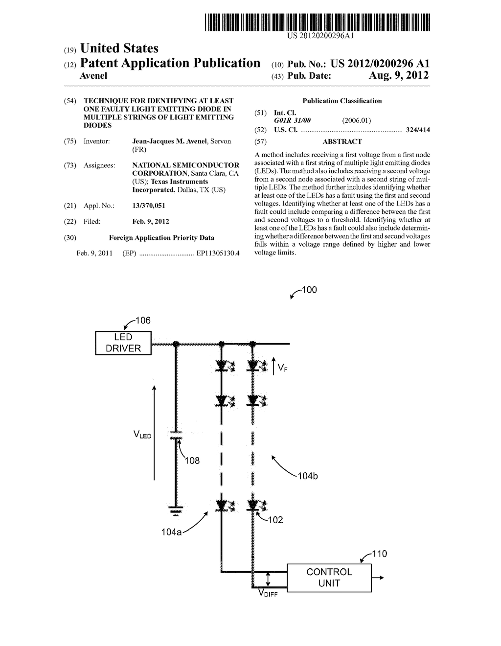 TECHNIQUE FOR IDENTIFYING AT LEAST ONE FAULTY LIGHT EMITTING DIODE IN     MULTIPLE STRINGS OF LIGHT EMITTING DIODES - diagram, schematic, and image 01